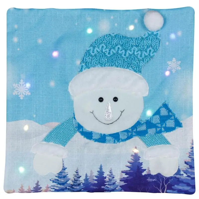 

Christmas Throw Pillow Covers Throw Pillow Case With Led Lights Snowman Santa Claus Throw Pillow Cover Christmas Pillowcase For