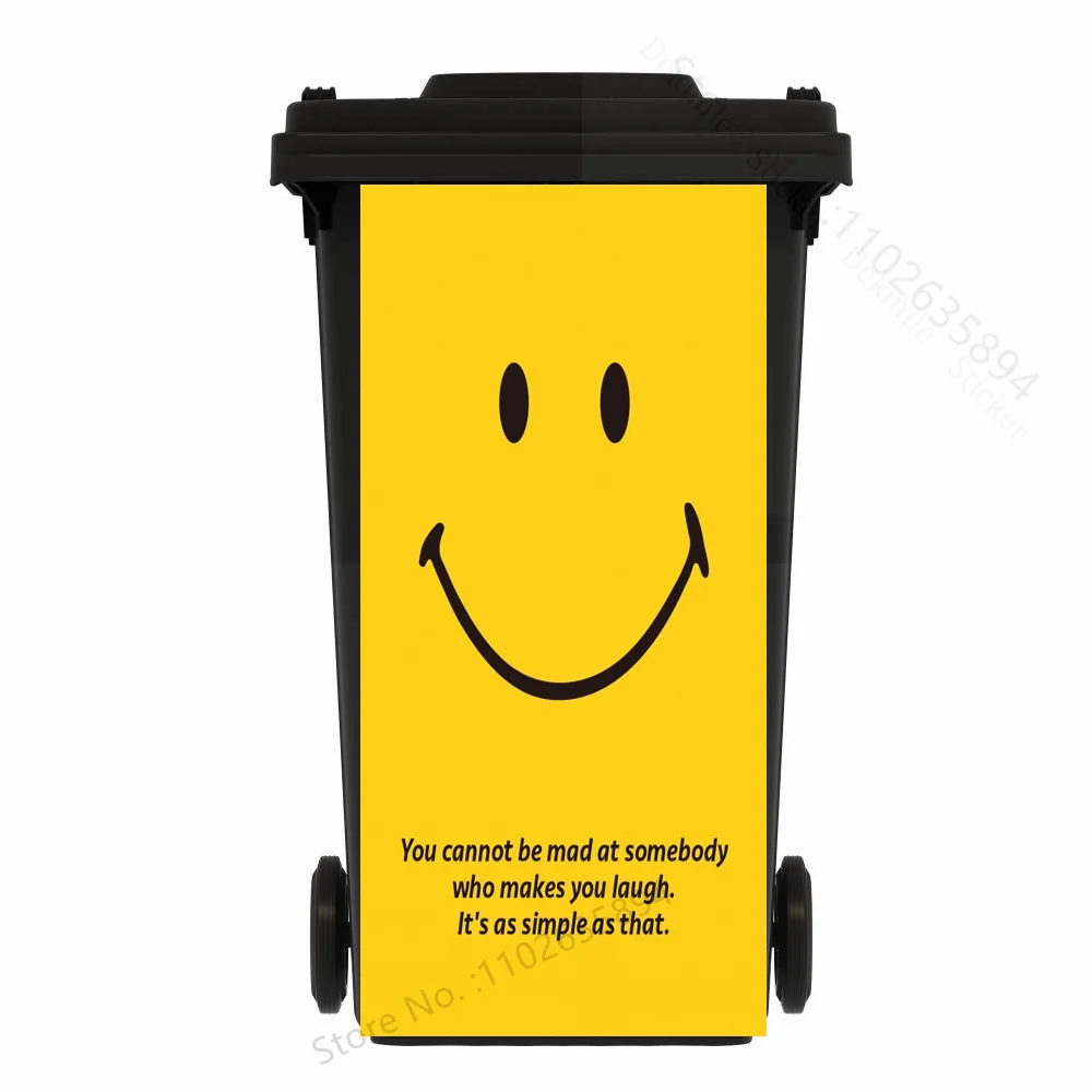Description Picture 6 of itemFunny Animal Printed Trash Can Mural Sticker Peel and Stick Outdoor Waterproof Dog Sunflower Little Monster Garbage Bin Stickers