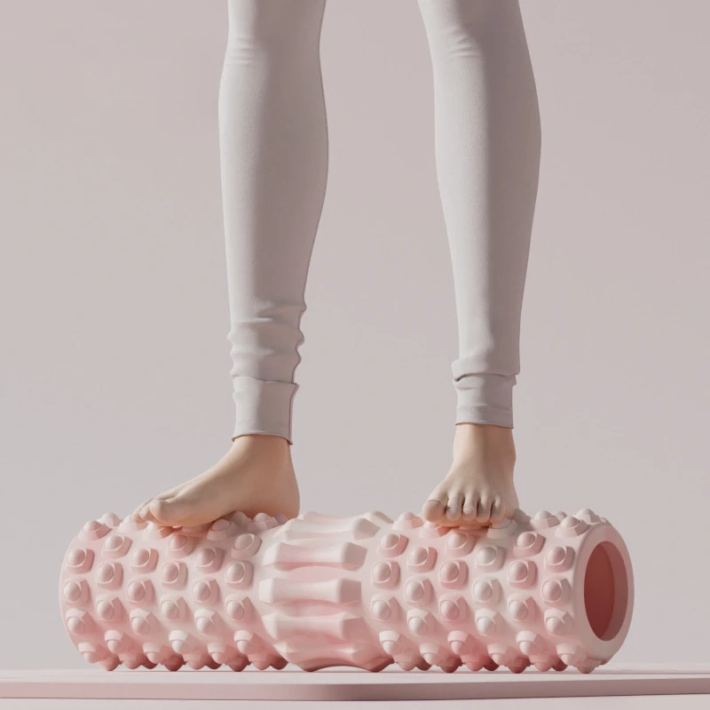 Foam Roller with Wolf Teeth Stick Yoga Column EVA Langya Leg Hollow Rolling Roller for Back Muscle Fascia Relaxation Massager