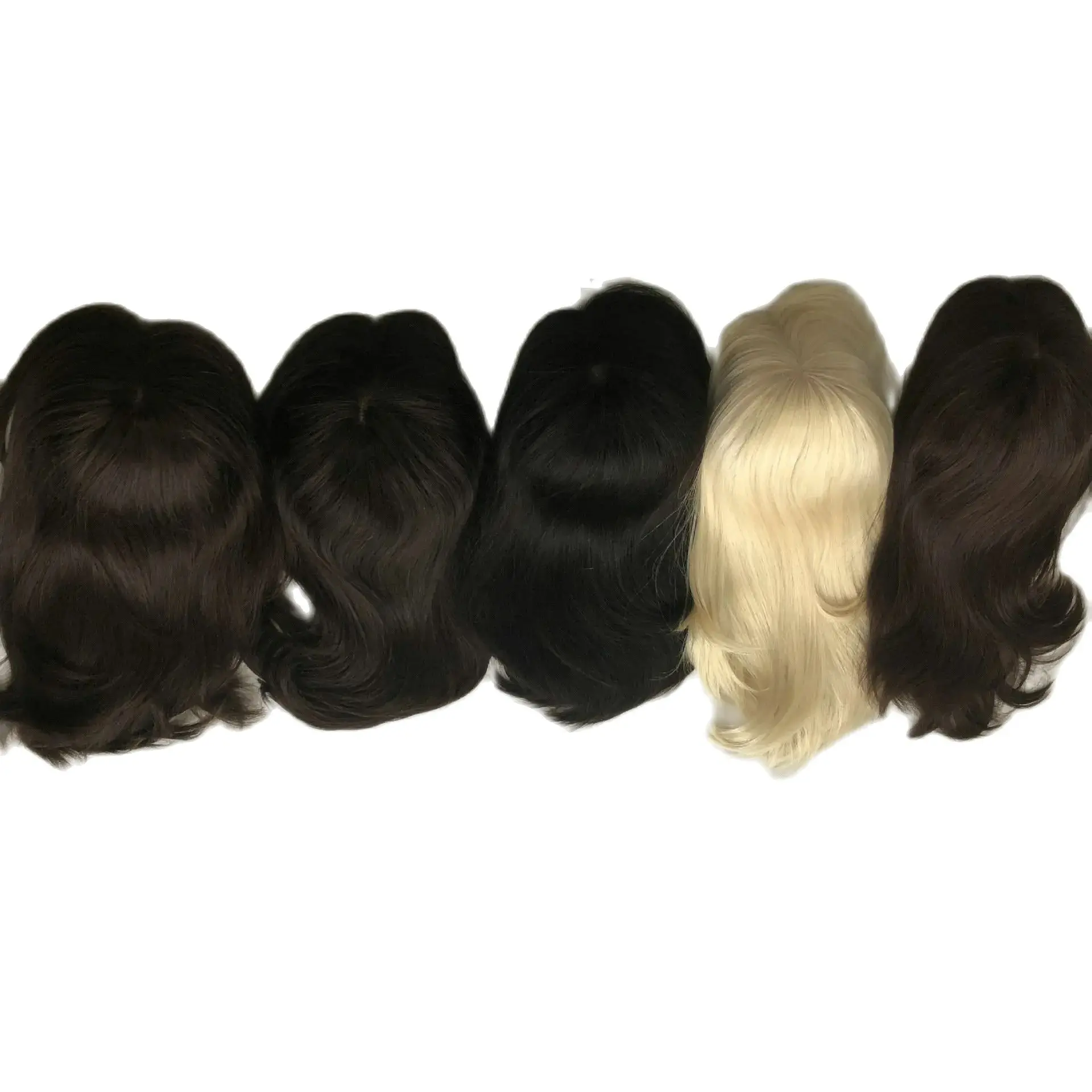Wig For Women Chinese Cuticle Remy Human Hair Mono Top With 1/2" French Lace Front Weft Side And Back Quality Hair