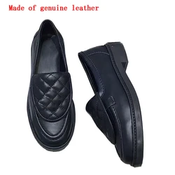 Shoes For Women 2023 Genuine Leather Slip-On Women's Shoes for Round Toe Classic Ladies Shoes Comfortable Flat Bottomed Loafers