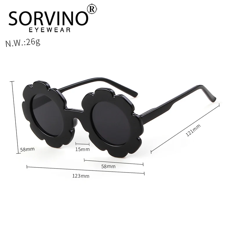 SORVINO Sun Flower Kids Sunglasses Children Colors Sunflower Sun Glasses UV400 Boys Girls Outdoor Cute Protection Kids Eyewear