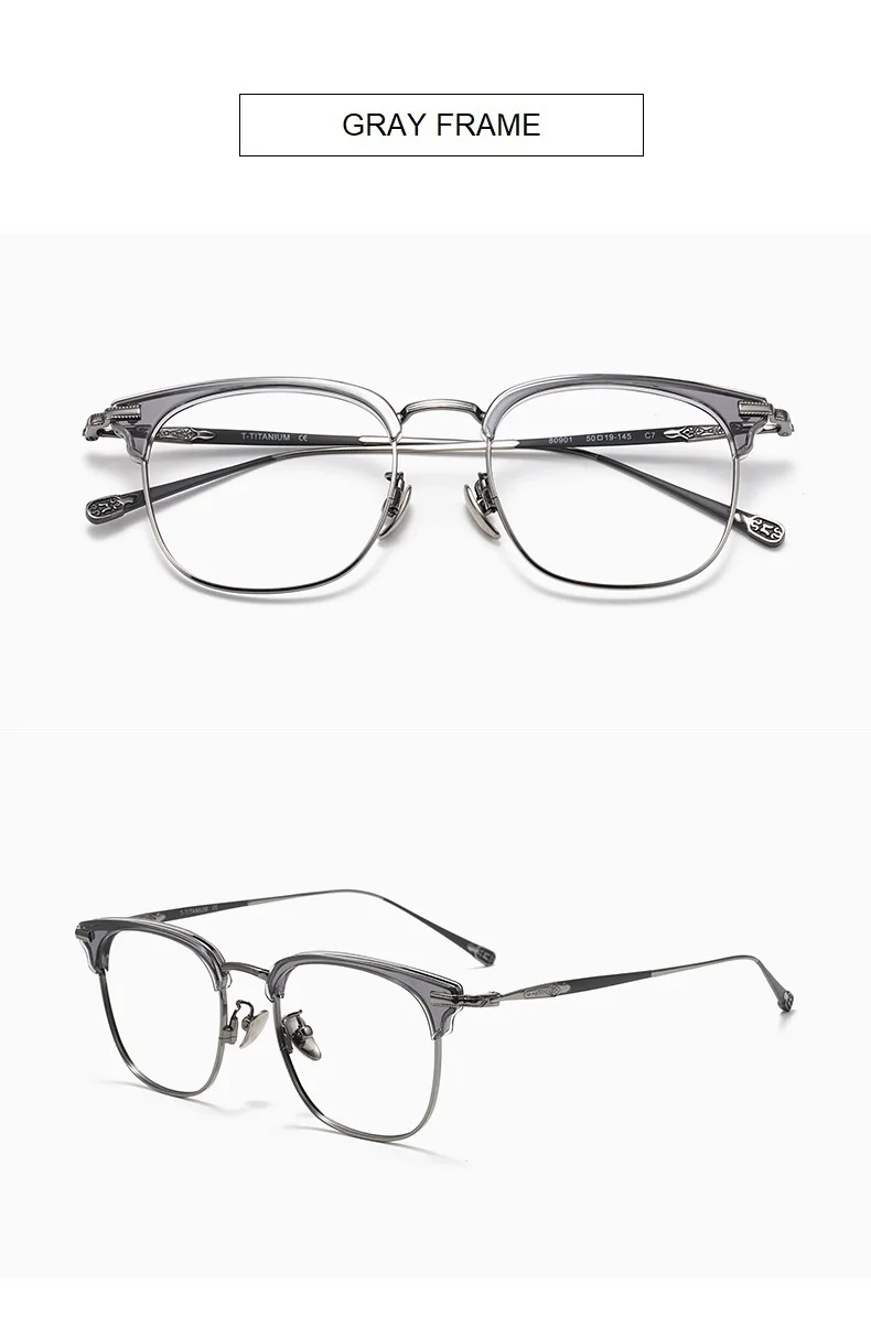 Japanische Luxusmarke Designer Optische Brillengestelle Männer und Frauen Acetat Titan Myopie Brillengestell 80901 – Detail 11