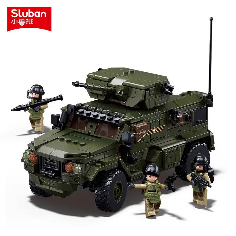 

Sluban Military Weapon Typhoon VDV Armored Vehicle Assault Car Building Blocks Kids DIY Educational Bricks Toy Gift For Children