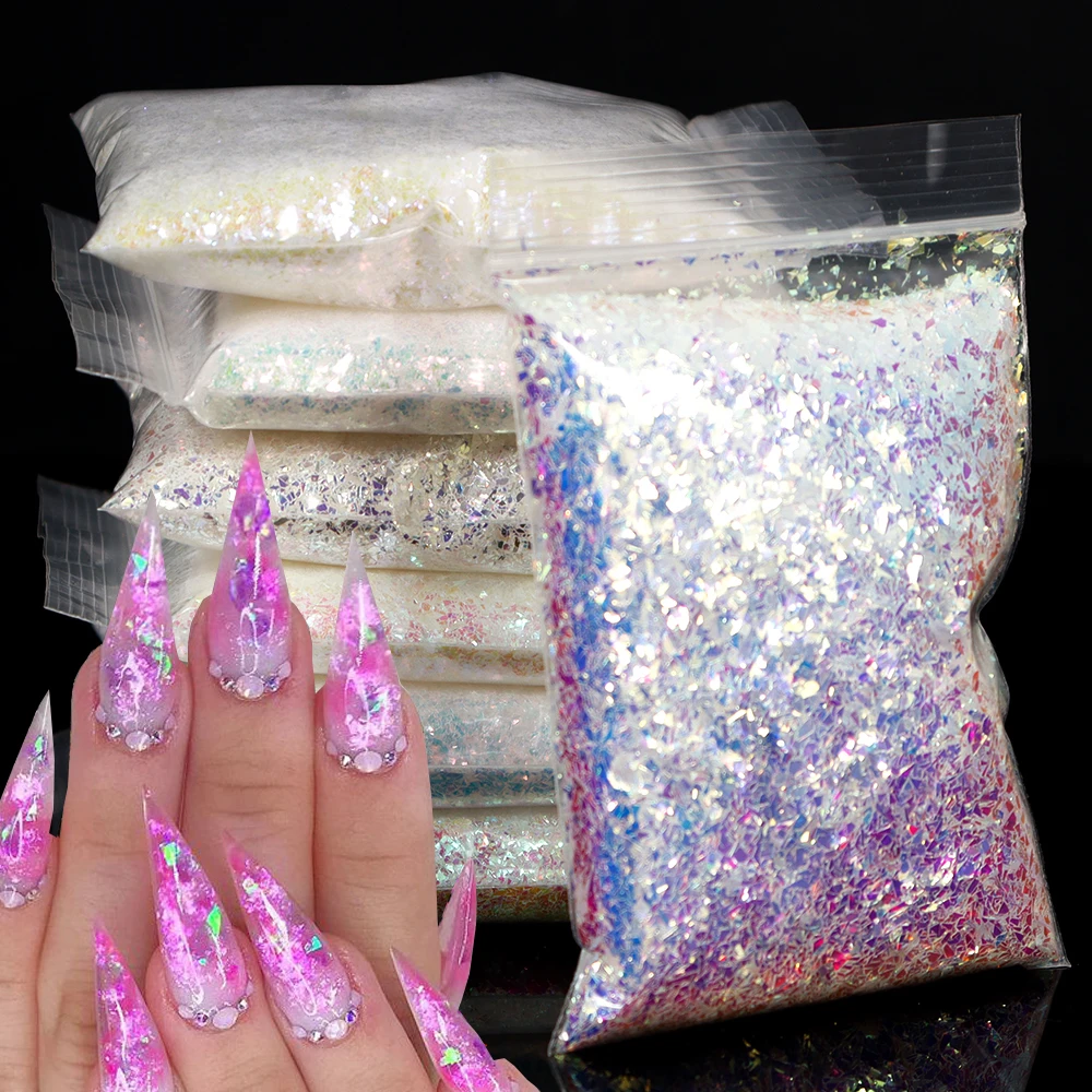 50 G/Borsa Irregolare Nail Art Glitter Flakes Ultra Sottile Aurora Frammenti Decorazioni Per Unghie 3D Chameleon Powder Manicure Paillettes *