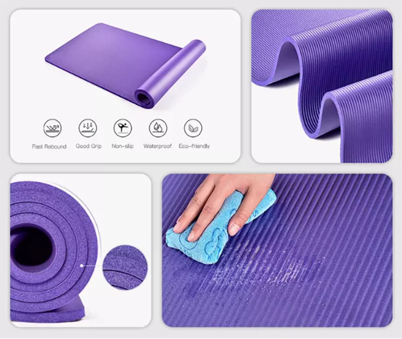  Esterilla de yoga extra gruesa antideslizante, premium de 71.7  in para ejercicios de salud y fitness con correa de transporte y bolsa,  larga NBR Comfort Esterillas de yoga para ejercicios en