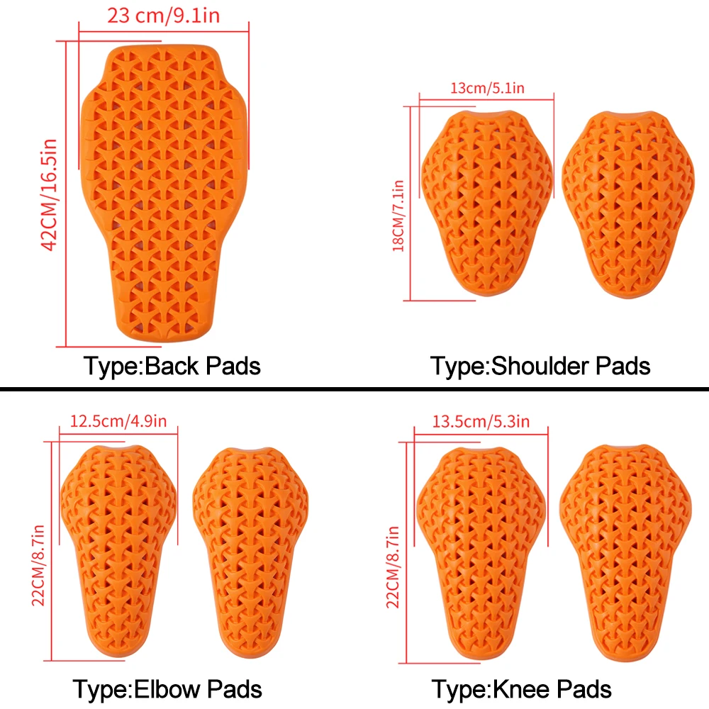 WOSAWE CE Certified Motorcycle Back Protector Universal Anti-Shock Rider Armor Insert Jacket Back Spine Protective Pad