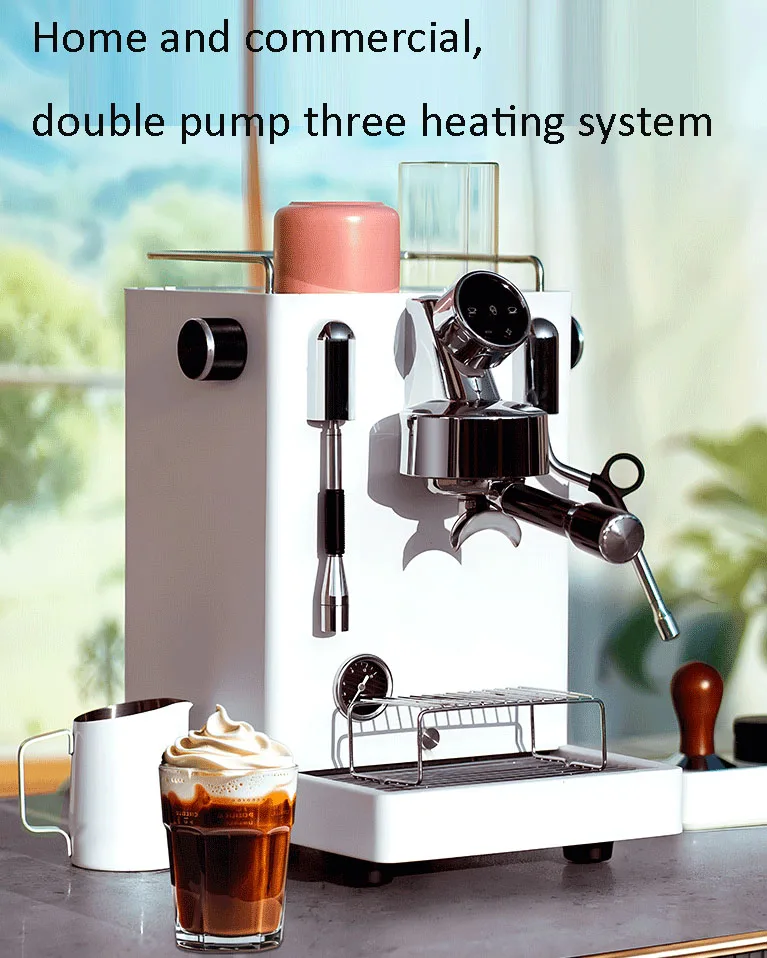 Commercial Household Espresso Coffee Machine Dual Pump Triple Heating Module 15 Bar PID Precise Temperature Control Coffee Make