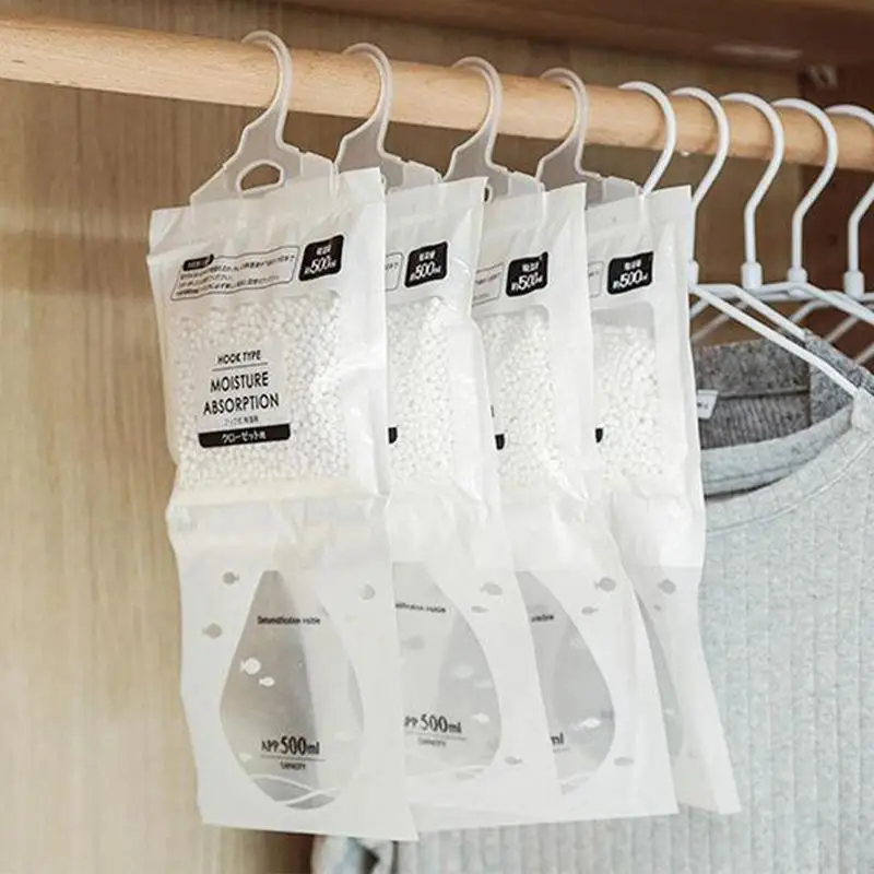 

Dehumidifier Bags For Home Household Humidity Absorbing Bags Flexible Small Hook Air Purifying Bags For Wardrobe Bedroom Kitchen
