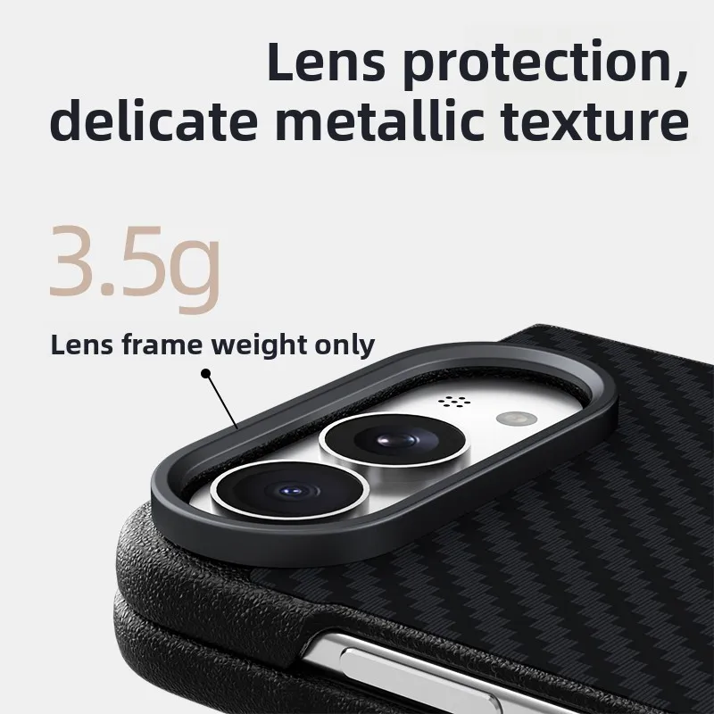 Premium Magnetic Carbon Fiber Texture Case - Skin-Friendly PC Cover with Wireless Charging Compatibility
