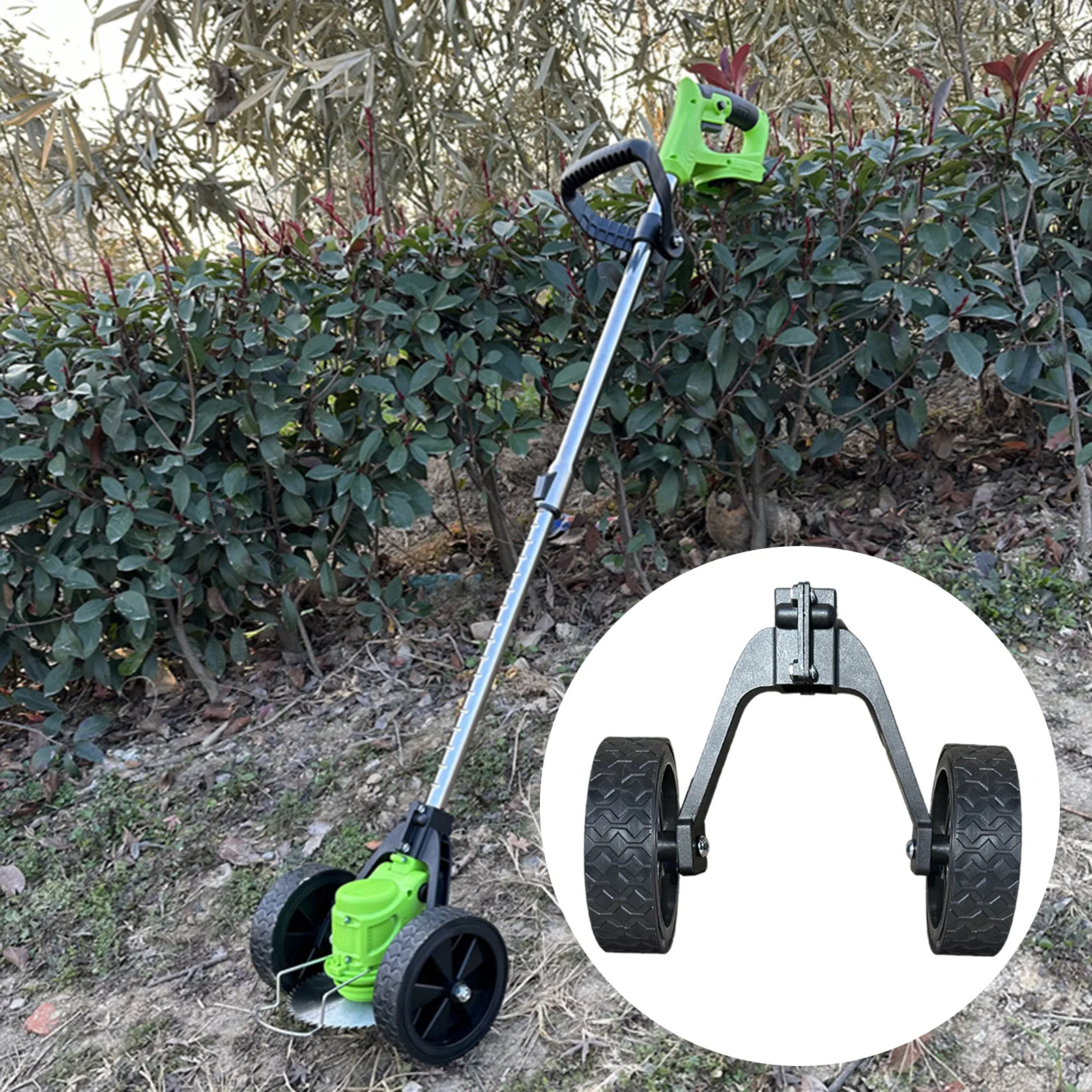 Grass Trimmer Support Wheel Sturdy Universal Auxiliary Walk behind for Weeding Trimmer Mower Grass Timmer Garden Auxiliary Tool