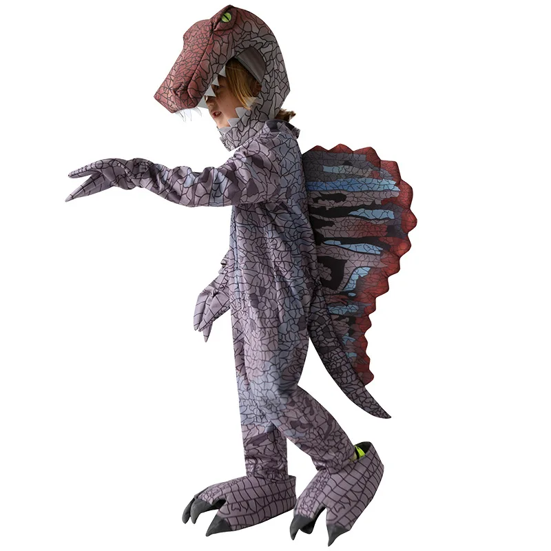 Spinosaurus mascot costume character dressed with a Cardigan and Tie pins -  Mascot Costumes -  Sizes L (175-180CM)