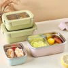 WORTHBUY 304 Stainless Steel Divided Bento Lunch Box With Detachable Lid Student Portable Large Capacity Sealed Lunch Container 2