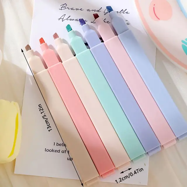 Soft tip cute highlighters pastel morandi fluorescent coloring pen student  markers set classroom sharpies markers colored pen - AliExpress