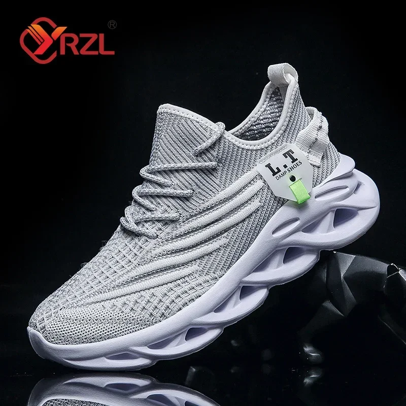 YRZL Mens Sport Shoes Breathable Lightweight Sneakers Outdoor Mesh Black Running Shoes Athletic Jogging Tenis Walking Shoes Man 3