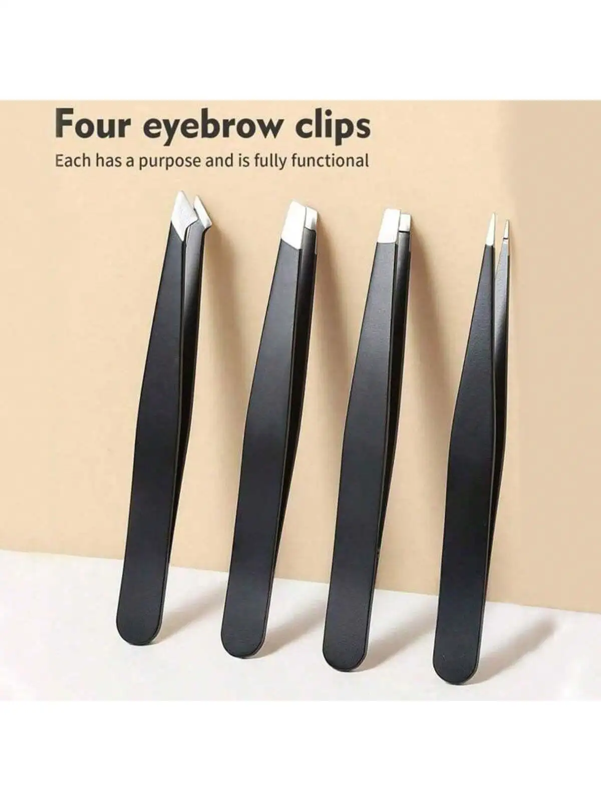 Stainless Steel Eyebrow Tweezers 4 Pack Facial Hair Trimmer