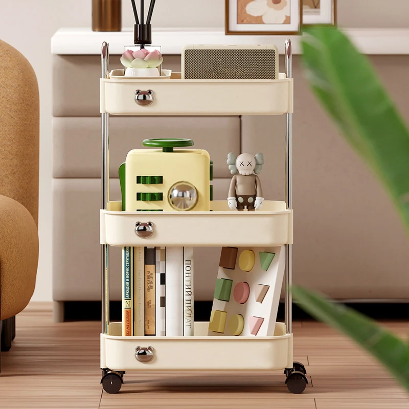 

2/3 Tier Shelf Cart Removable Storage Dining Cart Living Room Bedroom Kitchen Snack Storage Shelf Bookshelf