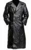 MEN'S GERMAN CLASSIC WW2 MILITARY UNIFORM OFFICER BLACK REAL LEATHER TRENCH COAT 2