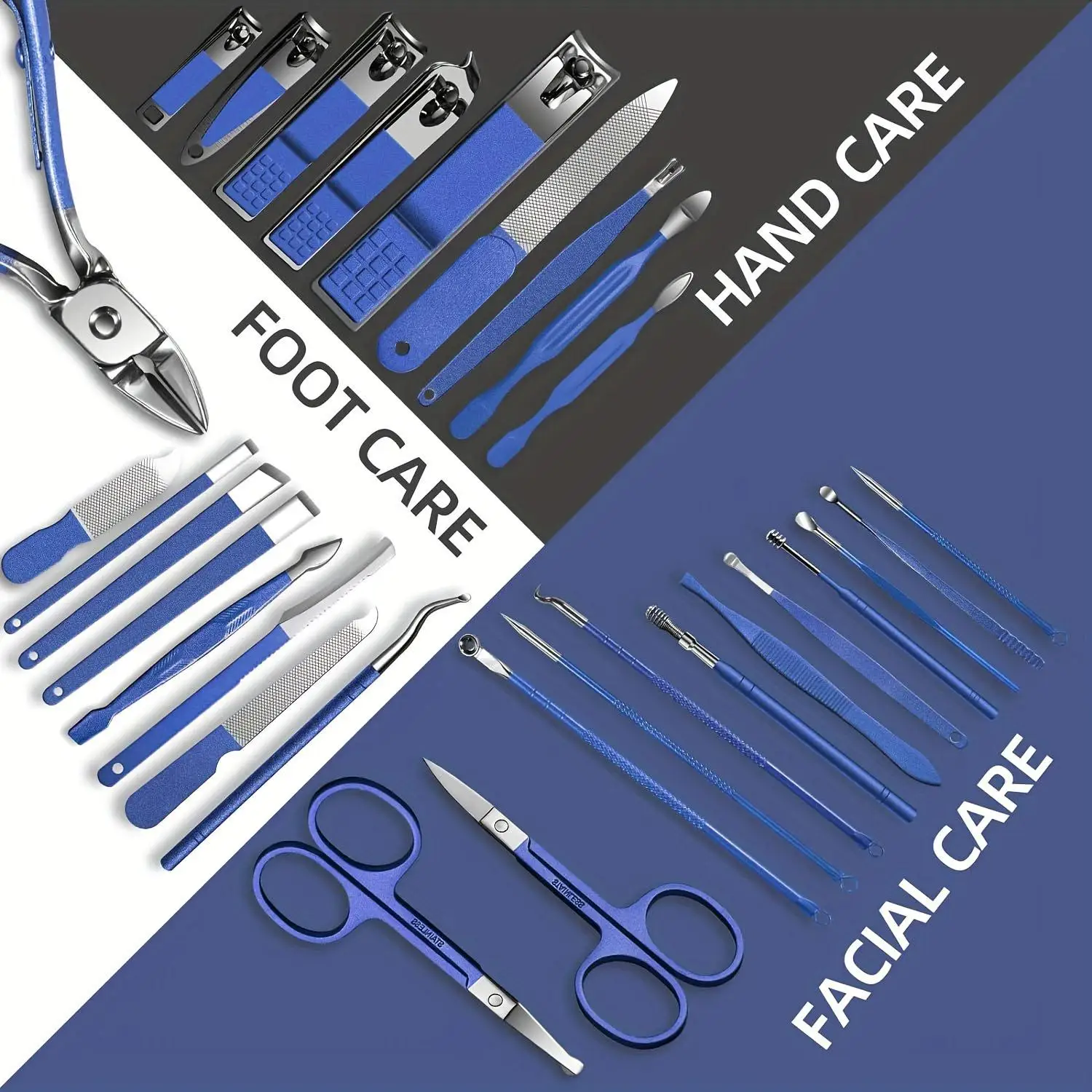 30 in 1 Manicure Set Nail Clipper Set Nail Kit for Women Men Stainless Steel Manicure Kit Professional with Travel Case 3