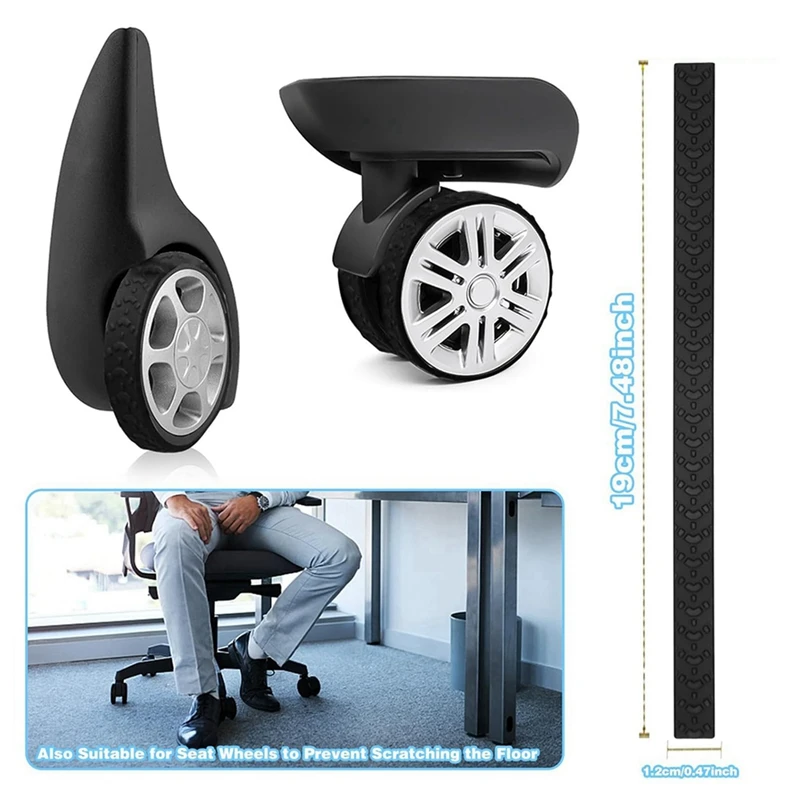 【Flash Sale】16Pc Luggage Wheel Covers, Silicone Luggage Cover Protector Suitcase Wheel Covers, Silent Protection Compart