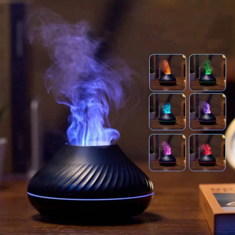 Flame Effect Air Humidifier Portable Aroma Diffuser Atmosphere Light