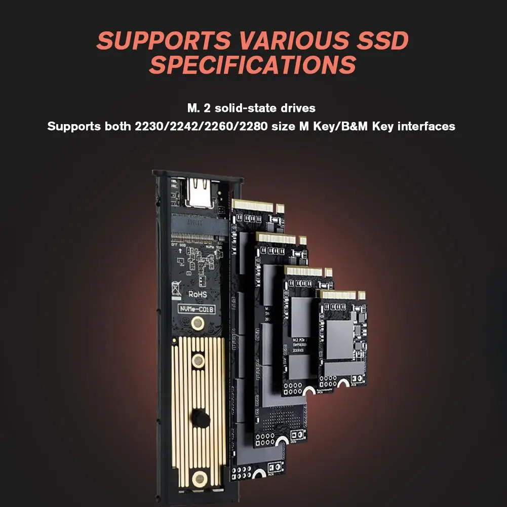 Aluminum USB 3.1 M2 Solid State Drive Enclosure