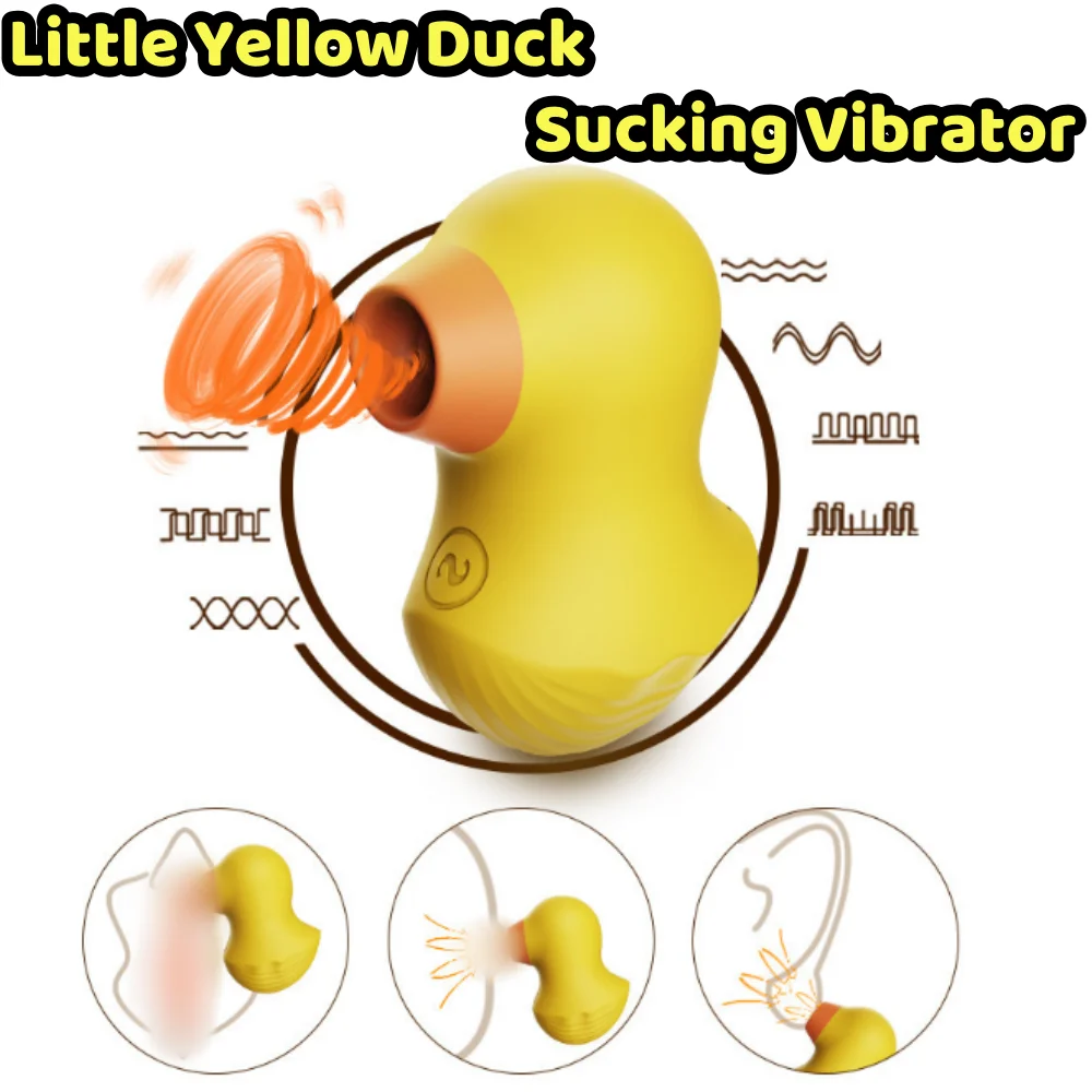 Little Yellow Duck Sucking Vibrator Nipple Clitoral Stimulation Female Masturbator Sex Machine For Women Adult Sex Creative Toy