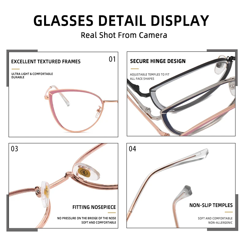 CLLOIO Women Anti Blue Ray Reading glasses Street Fashion Cat eye