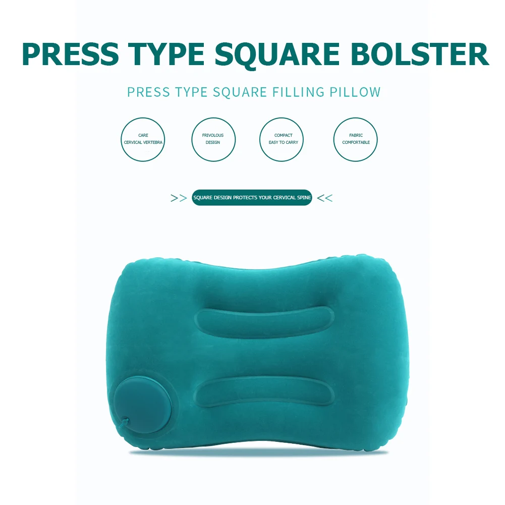 Inflatable Camping Pillow Inflatable Camping Pillow Nap Cervical Pillows Portable Manual Press Travel Pillow Compressible Lumbar Support for Hiking