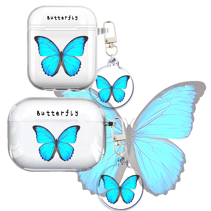 Custodia A Farfalla Blu Per Airpods 3 2 1 Pro Custodie Pods Gen Air Pods Pro 2 2022 Cover Auricolare Box Green Black Line Coque