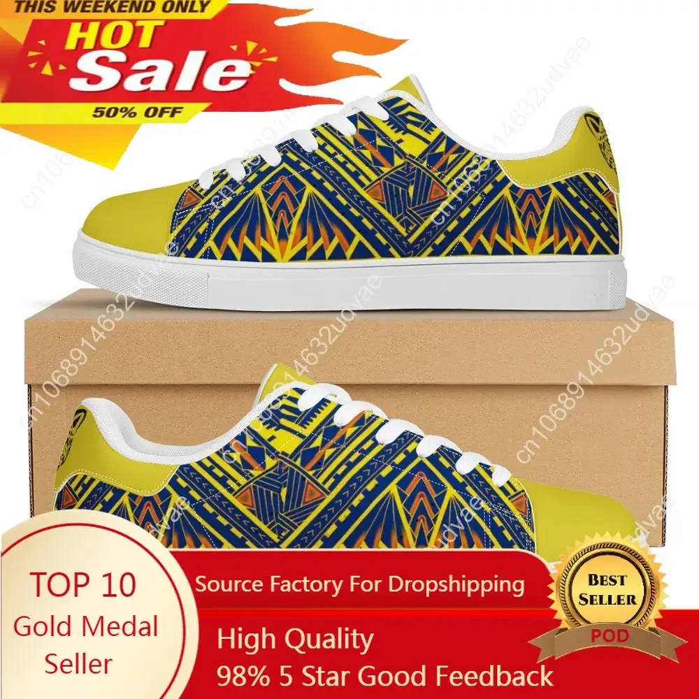 

Factory Price Polynesian Samoa Tribal Flat Sneaker Leopard Printed Custom Fashion Walking Sport Shoes Light Women Running Shoes