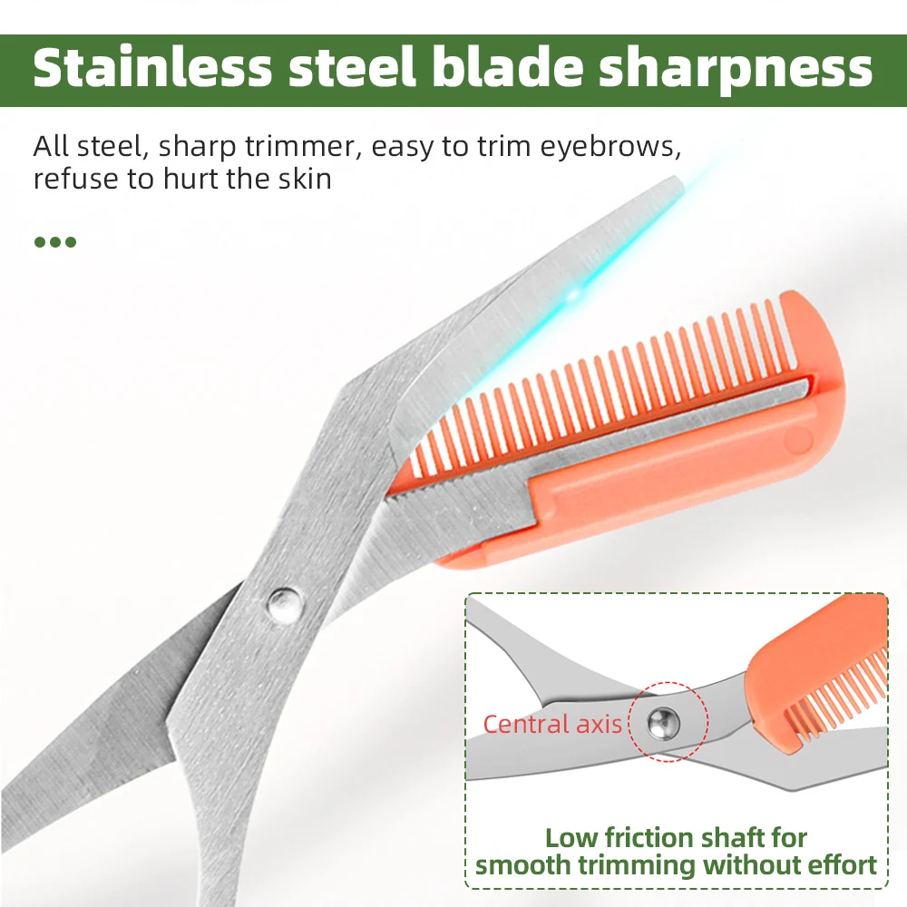 Eyebrow Trimmer Razor Blade Scissor Comb Scraper Women's Makeup Tools