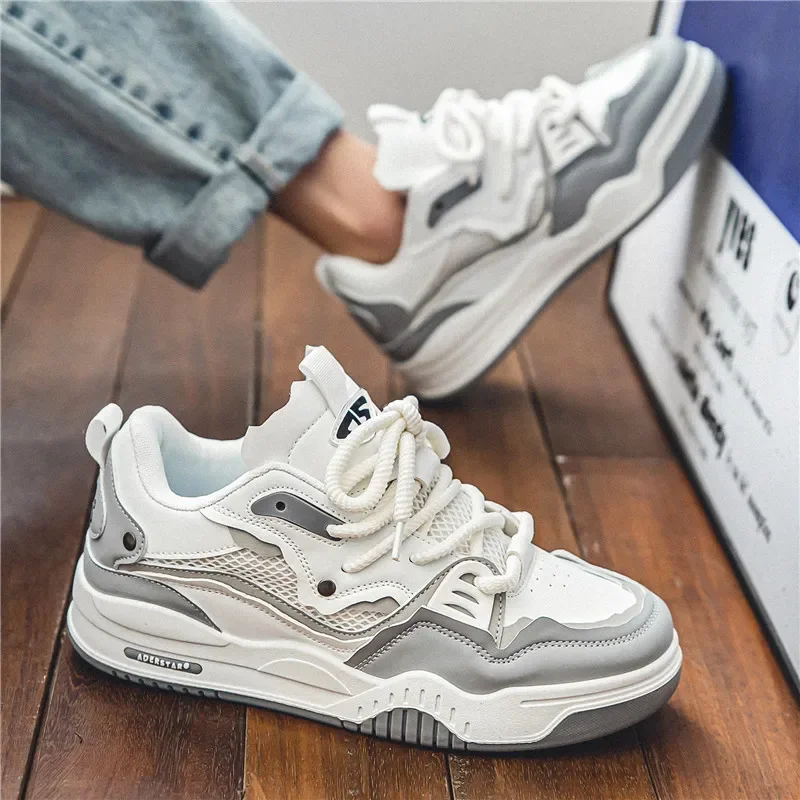 Men's Vulcanized Shoes Trendy Personalized Teenagers Casual Shoes Round Toe Lace-Up Plus Size Platform Shoes Men Shose For Sale 3