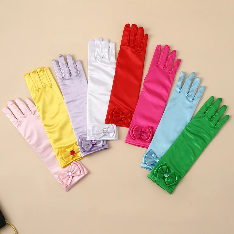 Children Princess Long Gloves Girl Birthday Party Wedding flowers girls Gloves Latin jazz ballet dance Accessories