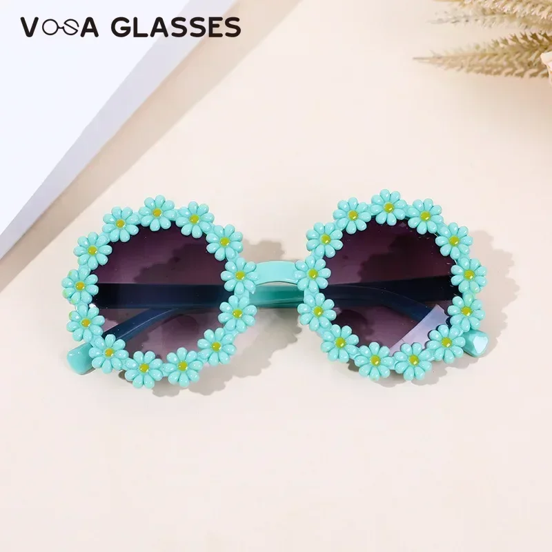 Girl Sunflower Round Flower Cute Ladies Fashion Sun Shade Glasses Children's Daisy Sunglasses Child Matching Sunglasses children sunglasses,kids sunglasses,fashion sunglasses