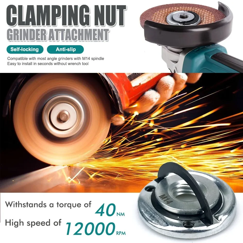 M14 Angle Grinder Platen Self-Locking Threaded Grinding Plate Quick Release Power Chuck Tool electric grinder angle grinder electric angle grinder