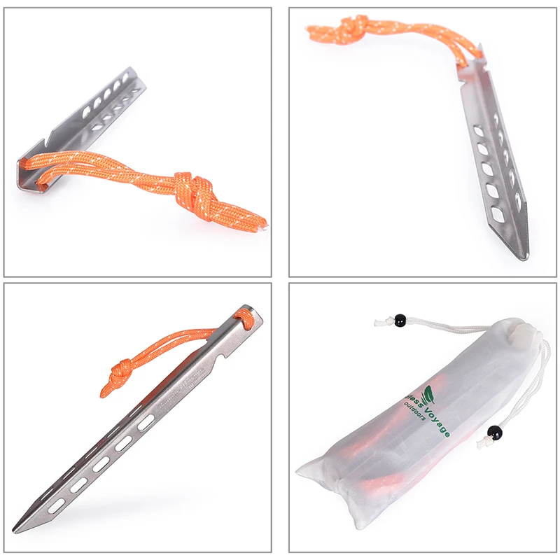 Boundelss Voyage 티타늄 텐트 페그, 초경량 텐트 말뚝, 텐트 핀, 야외 텐트 액세서리, 헤비 듀티 텐트 못