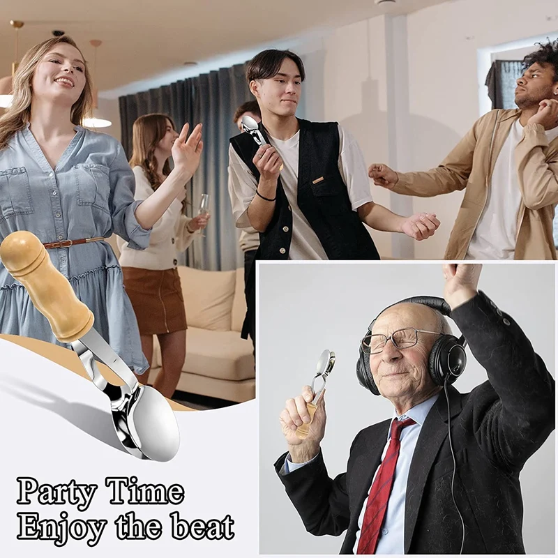 Musical Spoons Instrument With Wooden Handle Percussion Instrument With Wooden Handle Irish Percussion