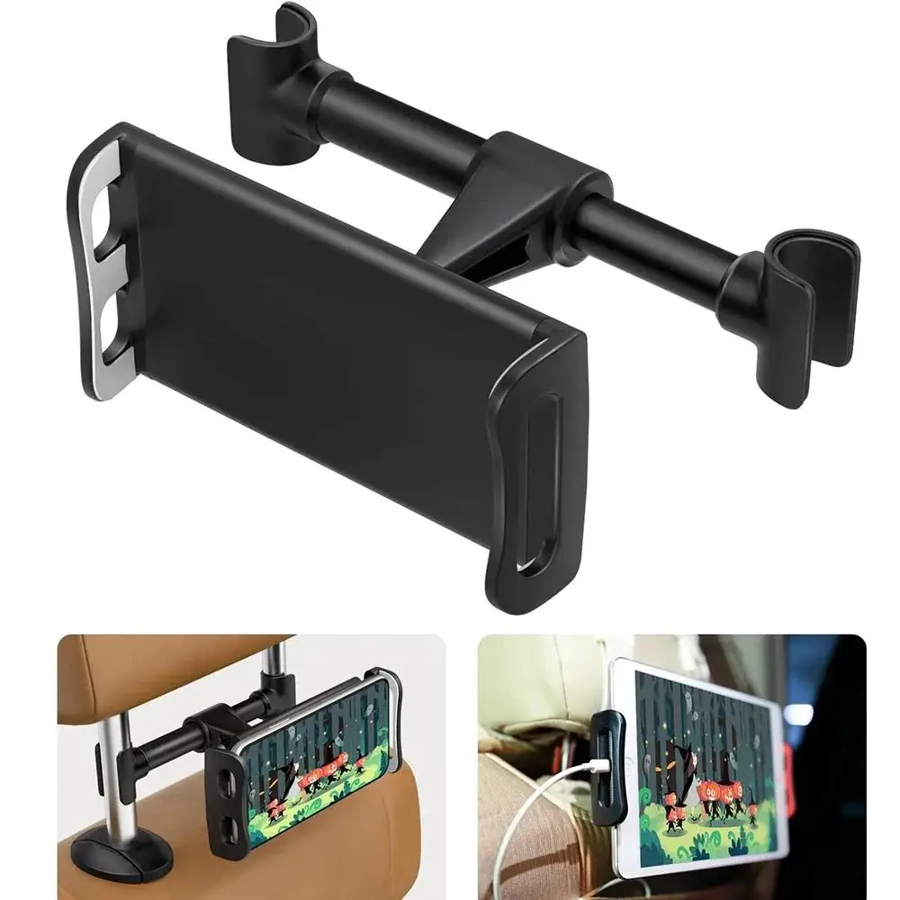 Telescopic Car Tablet Holder Back Seat Headrest Mount For iPad Air Mini Pro 4-11 Inch 360 Rotation Rear Pillow Phone Clamp Stand