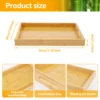 Bamboo Serving Tray with Handle Rectangle Serving Trays Platter  Platter for Breakfast Lunch Dinner Patio Coffee Table BBQ Party 2