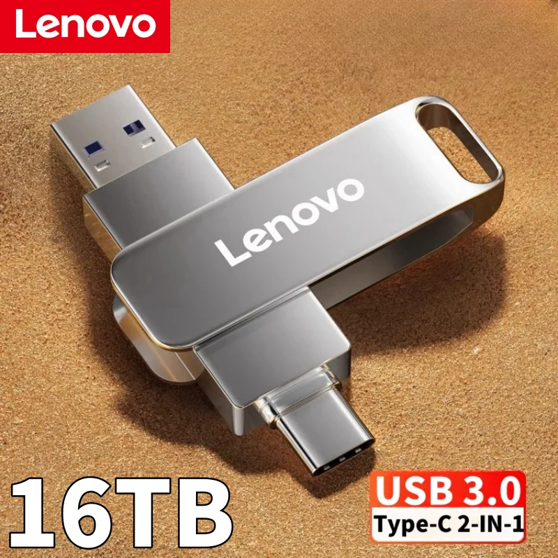 

Флеш-накопители Lenovo 16 Тб USB 3,2, флешка металлическая Высокоскоростная с интерфейсом Usb Type-C