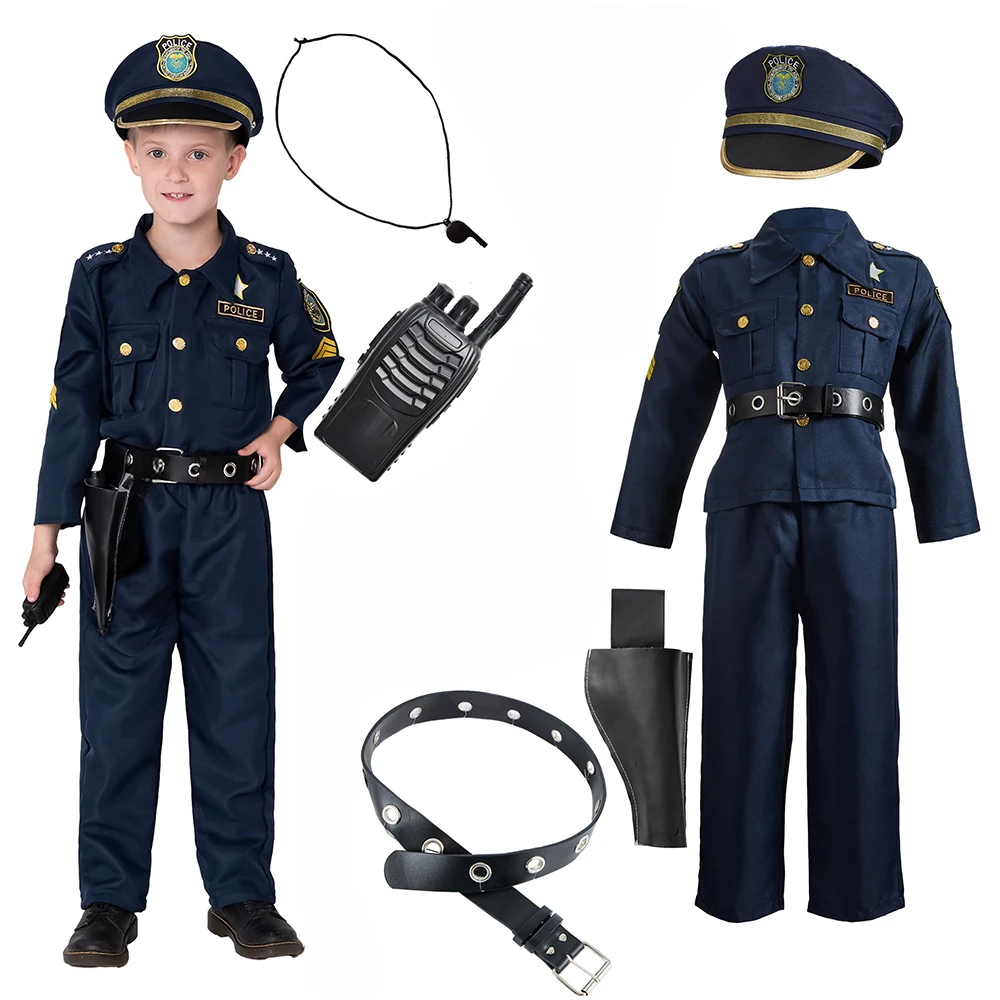Kids Cosplay Costume Police Officer