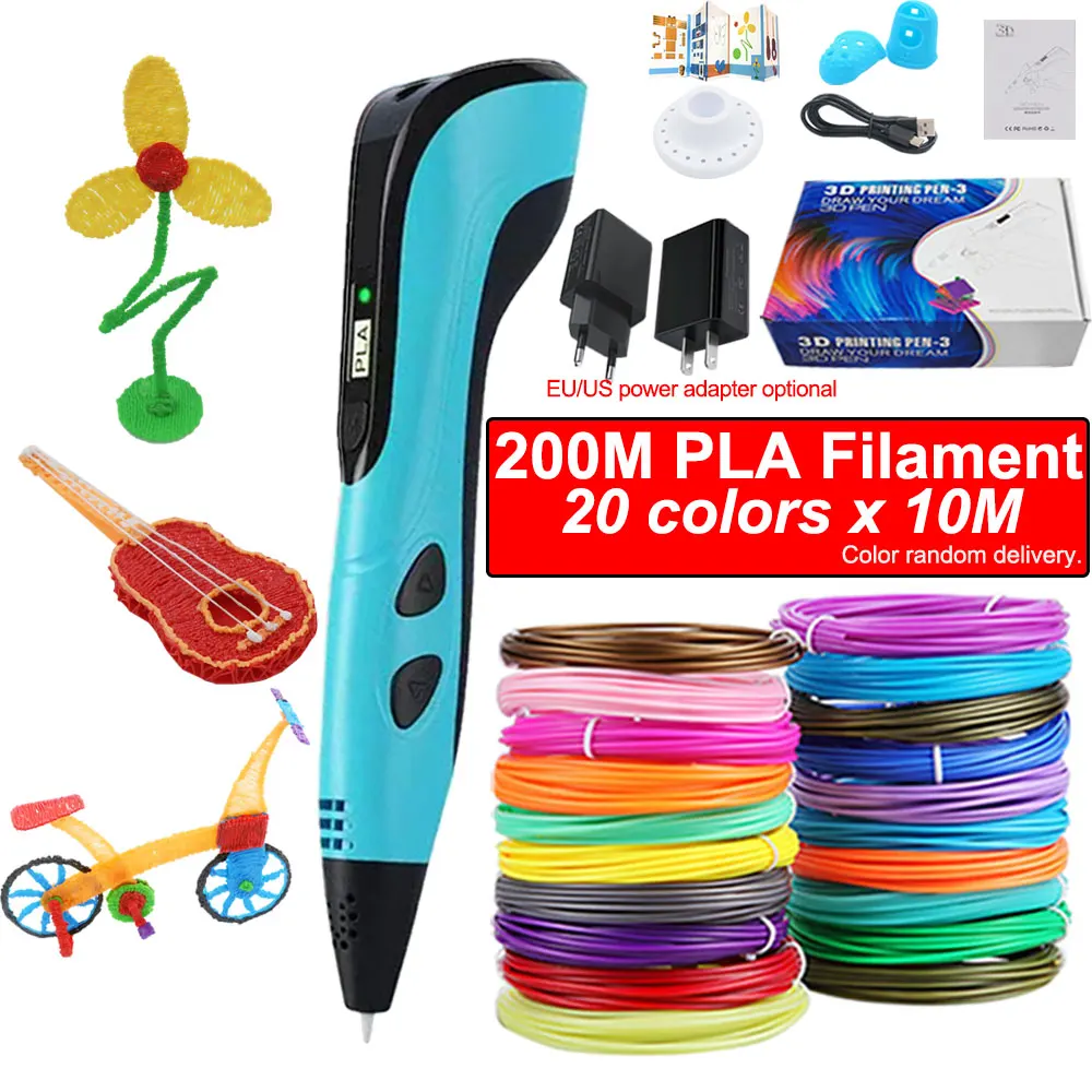 

Kids 3D Pen 3D Printing Pen with LCD Screen, with PLA Filament and Power Adapter, Children's Christmas Birthday Creative Gift