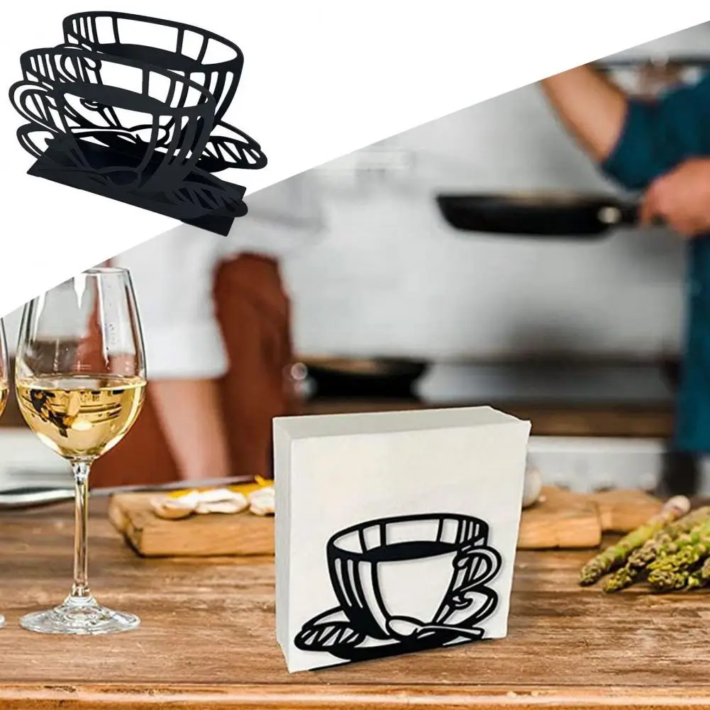 Napkin Holder Coffee Cup Shape Hollow Out Keep Neat Wet Wipes Paper Towel Holder Household Supplies 3