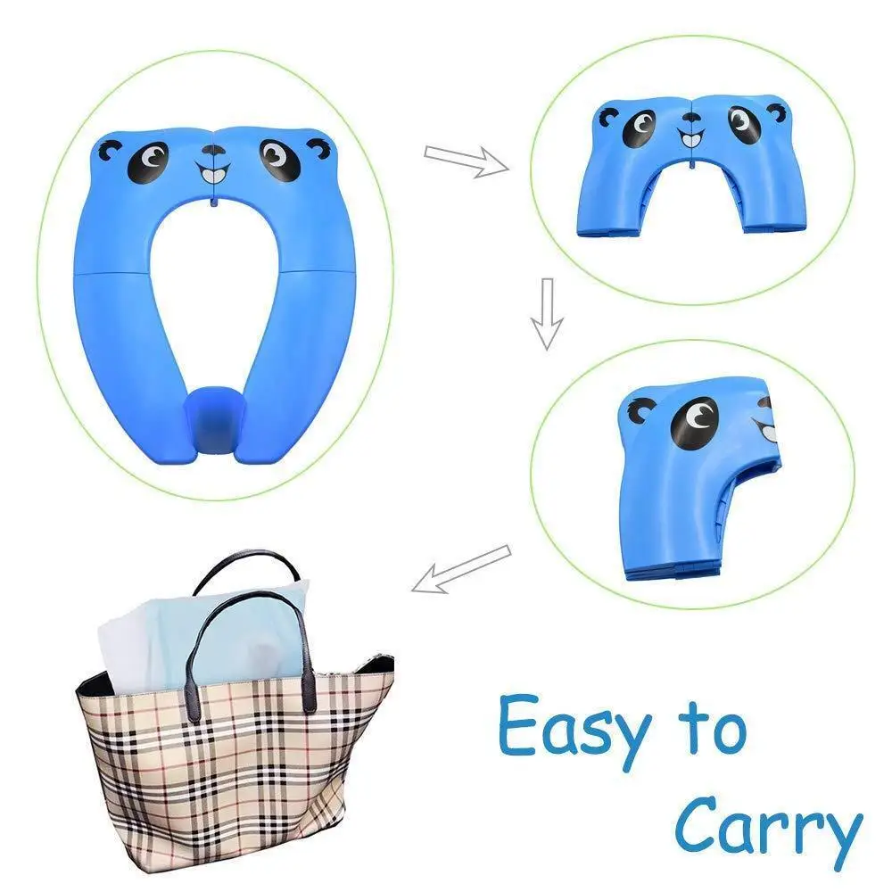 Portable Folding Non Slip Silionce Pads Potty Training Seat for Kids Foldable Toddlers Toilet Seat Potty Seat Cover for Travel 4