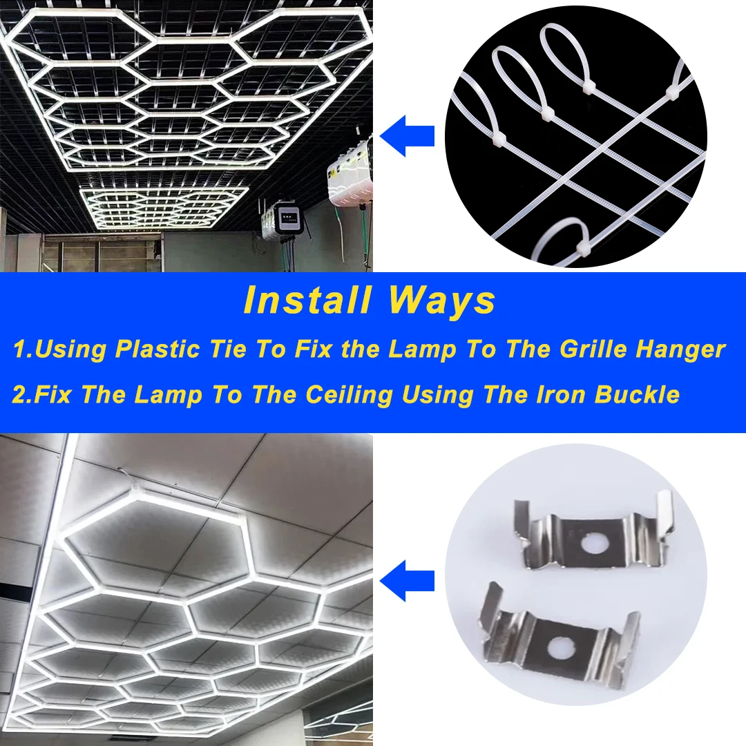 이발소 헤어 살롱 Led 천장 조명 육각형 차고 조명 110V-240V 벌집 Led 튜브 조명 자동차 자세히 워크샵