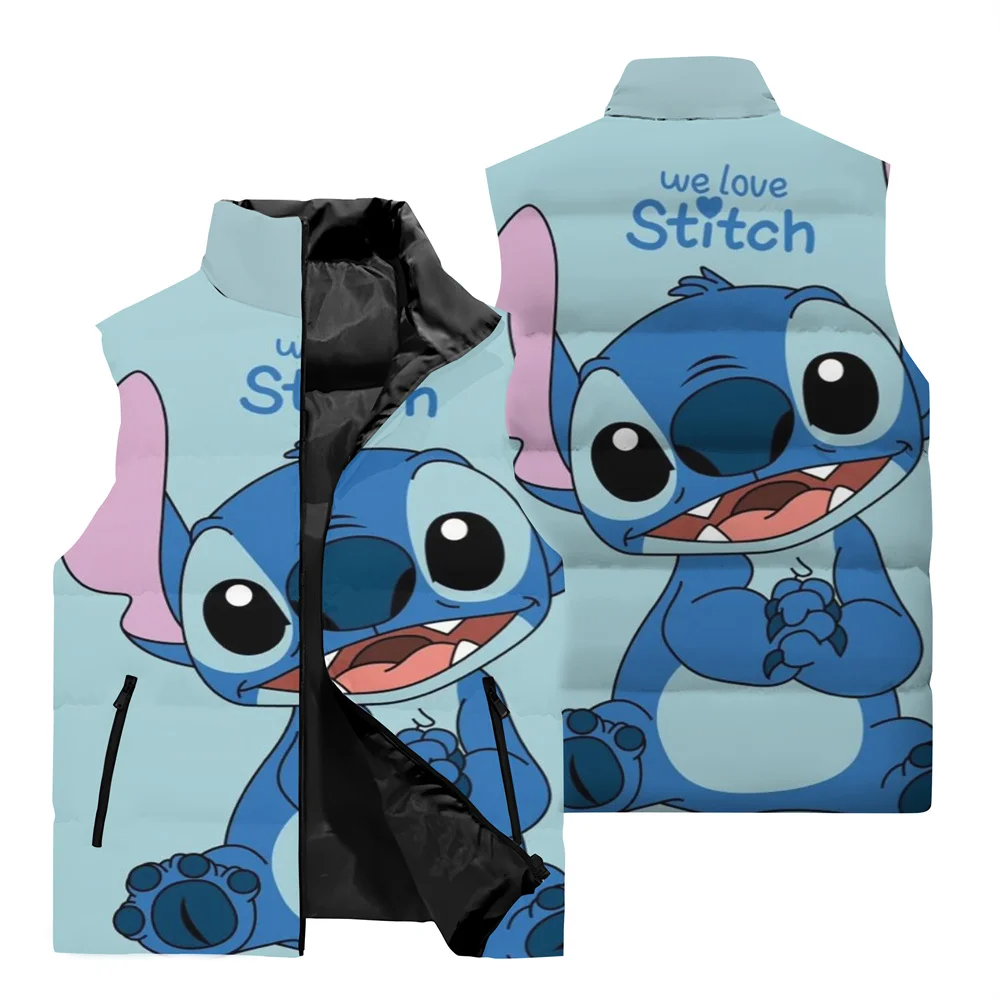 thumbnail image 1 of Chaqueta divertida con estampado 3D de Disney Stitch para hombre, chaqueta sin mangas para deportes al aire libre, chaqueta informal de moda para hombre, cortavientos, 1 of 5