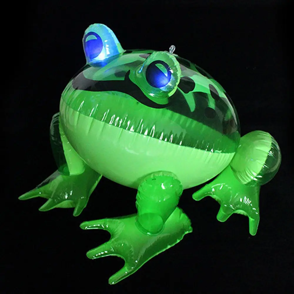 Cute Birthday Party Decor Gifts Kids Favors with Flashing Light Inflatable Toys Green Frog Blow Up Animal 3