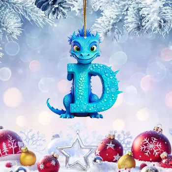 26 Letters 2D Christmas Cute Flying Dragon Baby Ornament Christmas Tree Hanging Decorations For Home 2024 New Year Gift Hot Sale 1