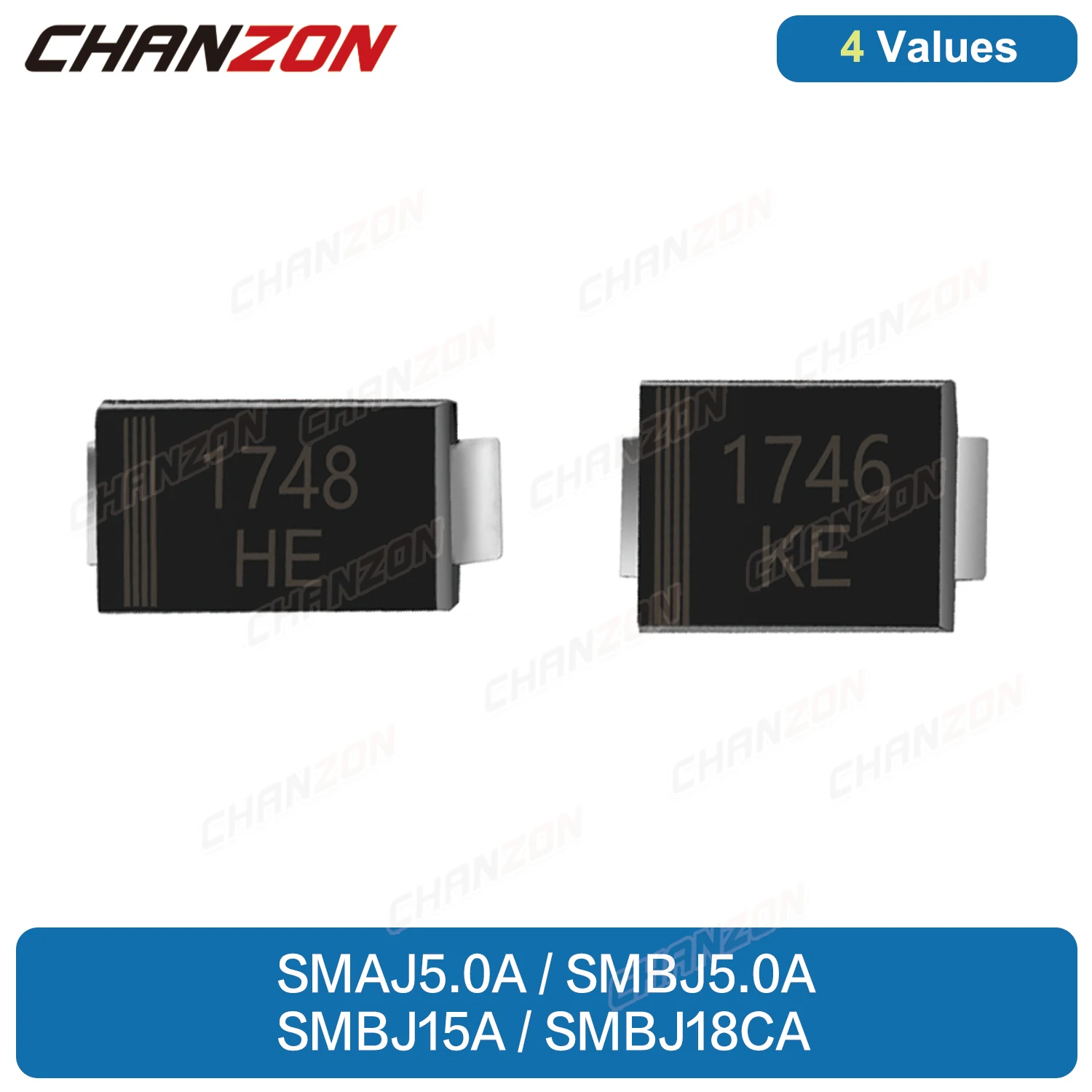 Diodo Tvs Smd A 4 Valori Smaj5.0A Smbj5.0A Smbj15A Smbj18Ca Sma Smb Diodi Supposti Di Tensione Transitoria A Canale Unidirezionale